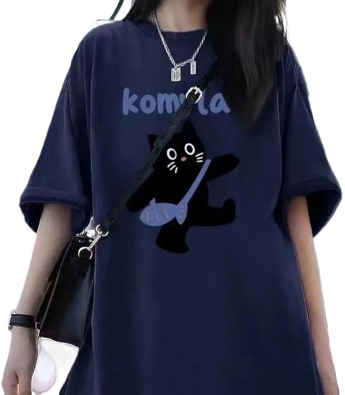 Women Vintage Oversized T-Shirt Y2K Cat Graphic Harajuku Tee Tops Summer Emo Grunge Streetwear Preppy Gothtic Clothes
