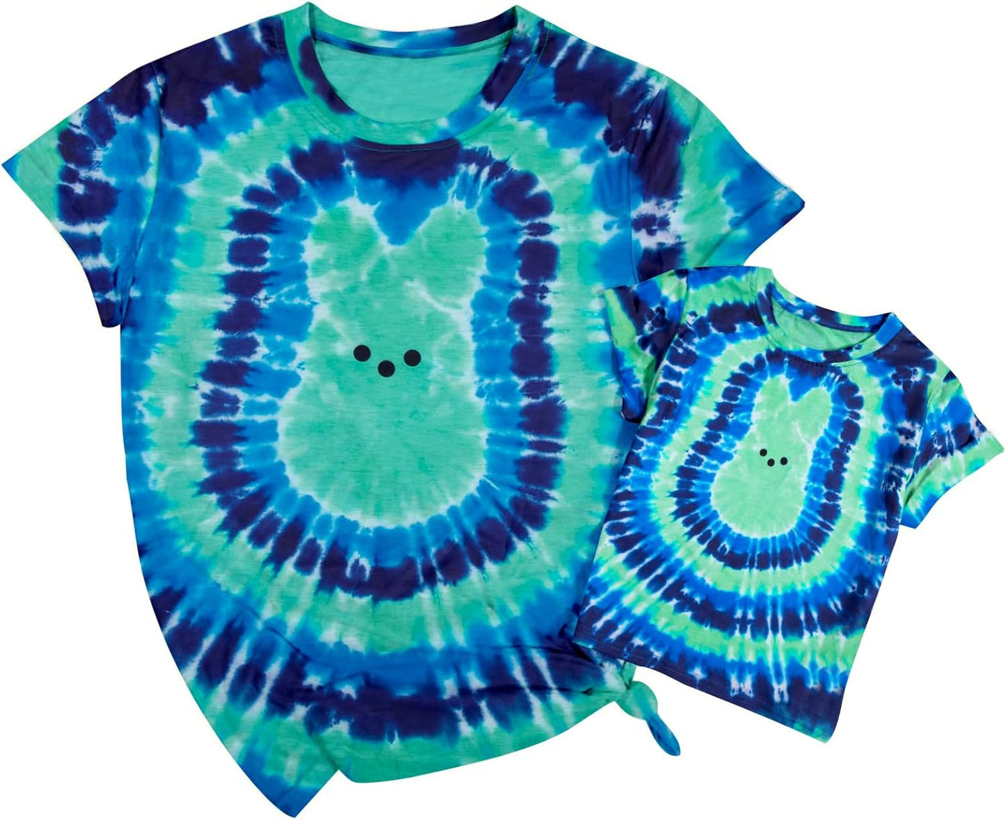 Happy Easter Family Matching Shirt Women Easter Sunday T-Shirt Cute Tie Dye Bunny Graphic Tee Holiday Short Sleeve Tops
