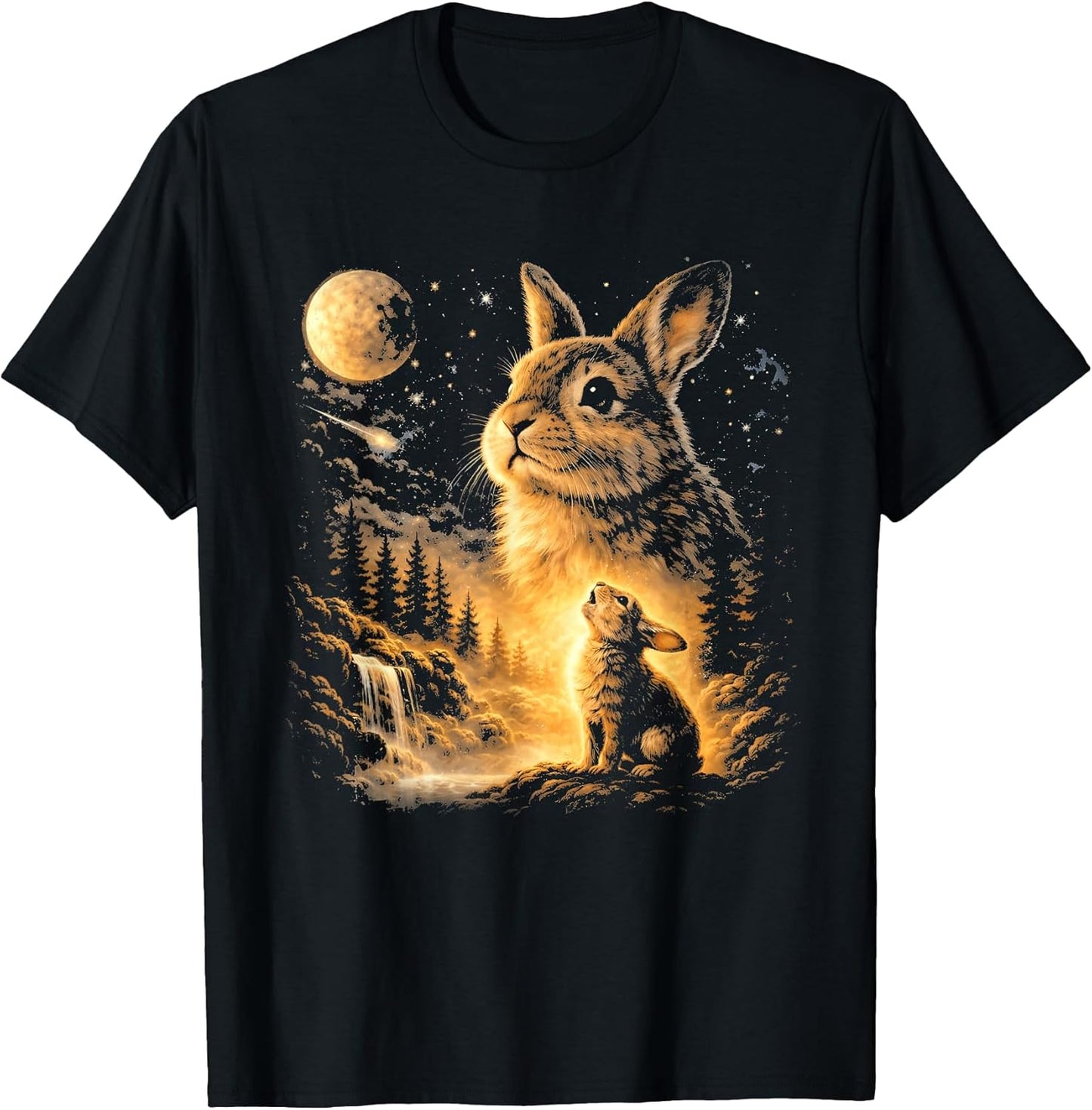 Retro Bunny Howling To The Moon 90s Easter Rabbit