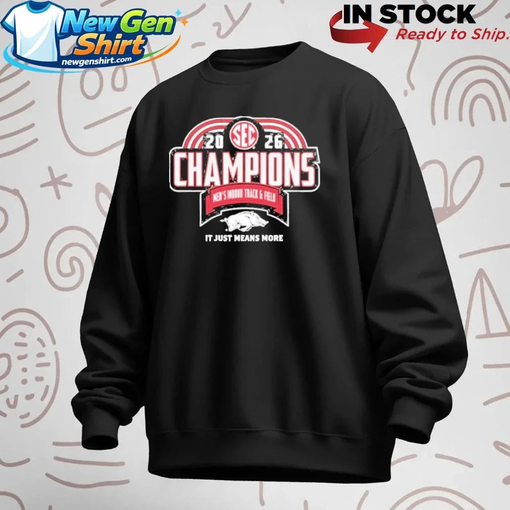 Arkansas Razorbacks 2026 SEC Men’s Indoor Track & Field Champions Locker Room Shirt