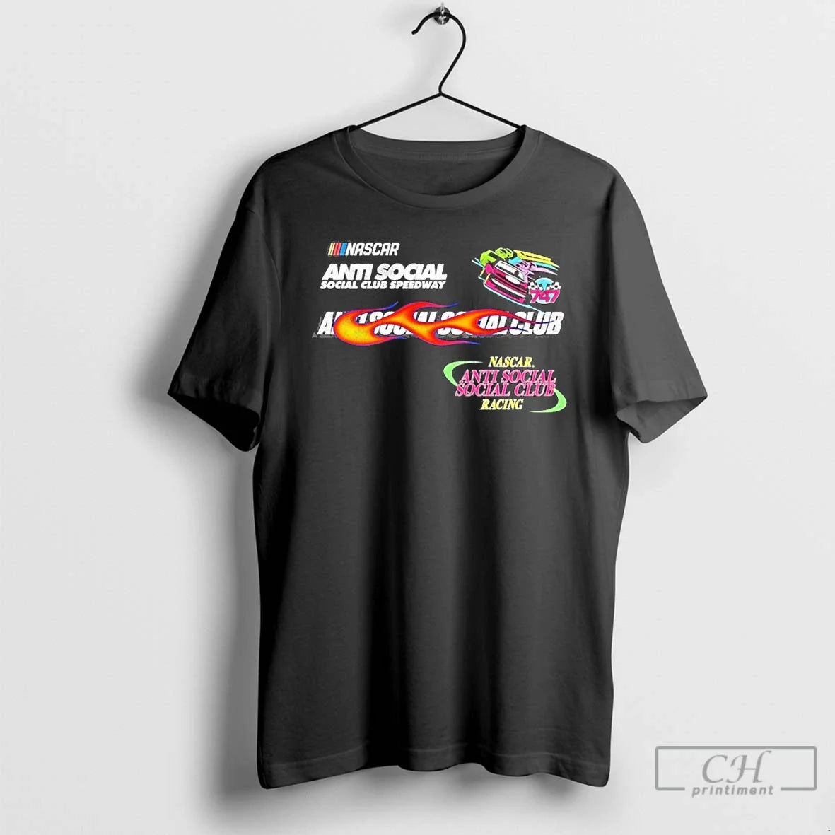 Classic Anti Social Social Club X Nascar Racing T Shirts