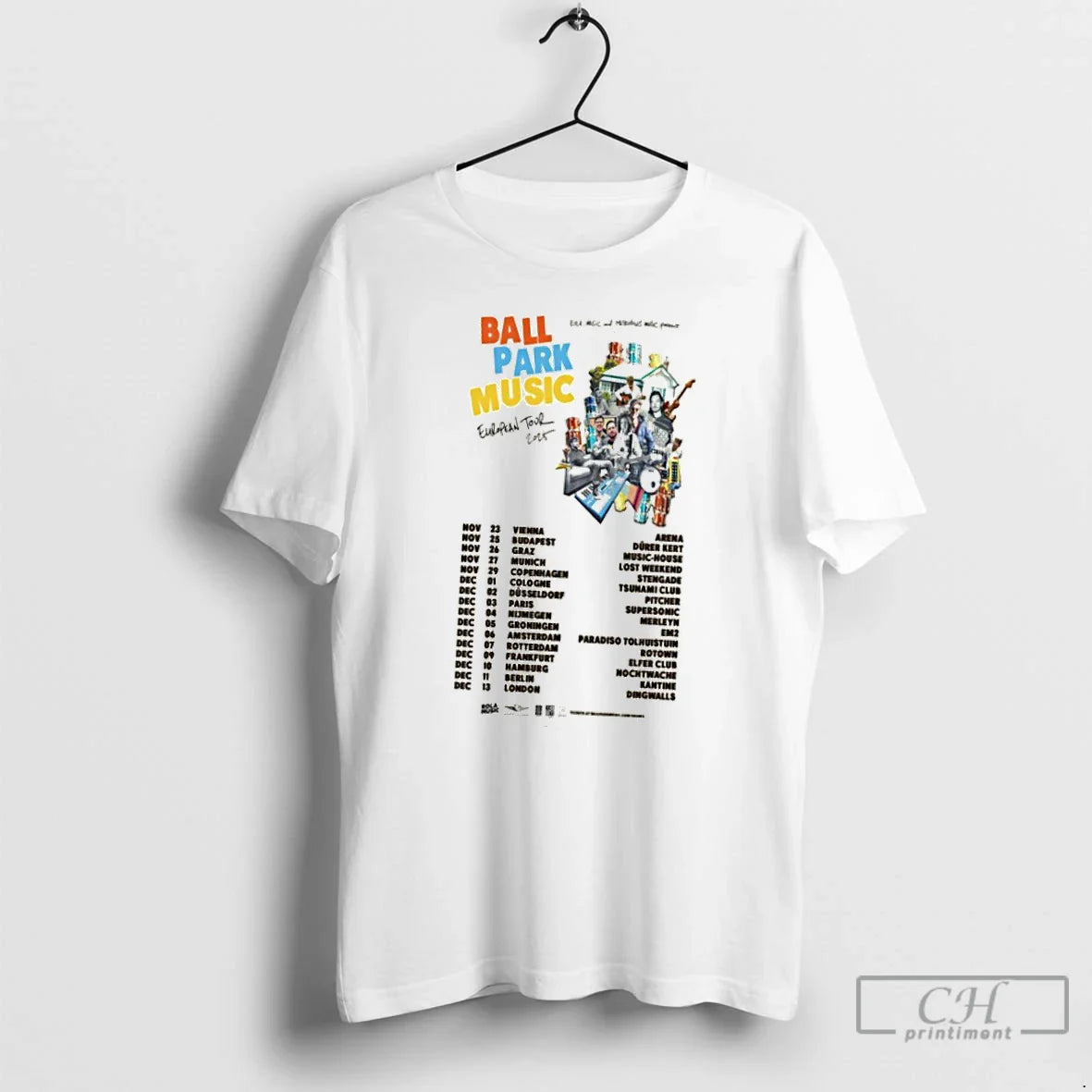Classic Ball Park Music European Tour 2025 T Shirts