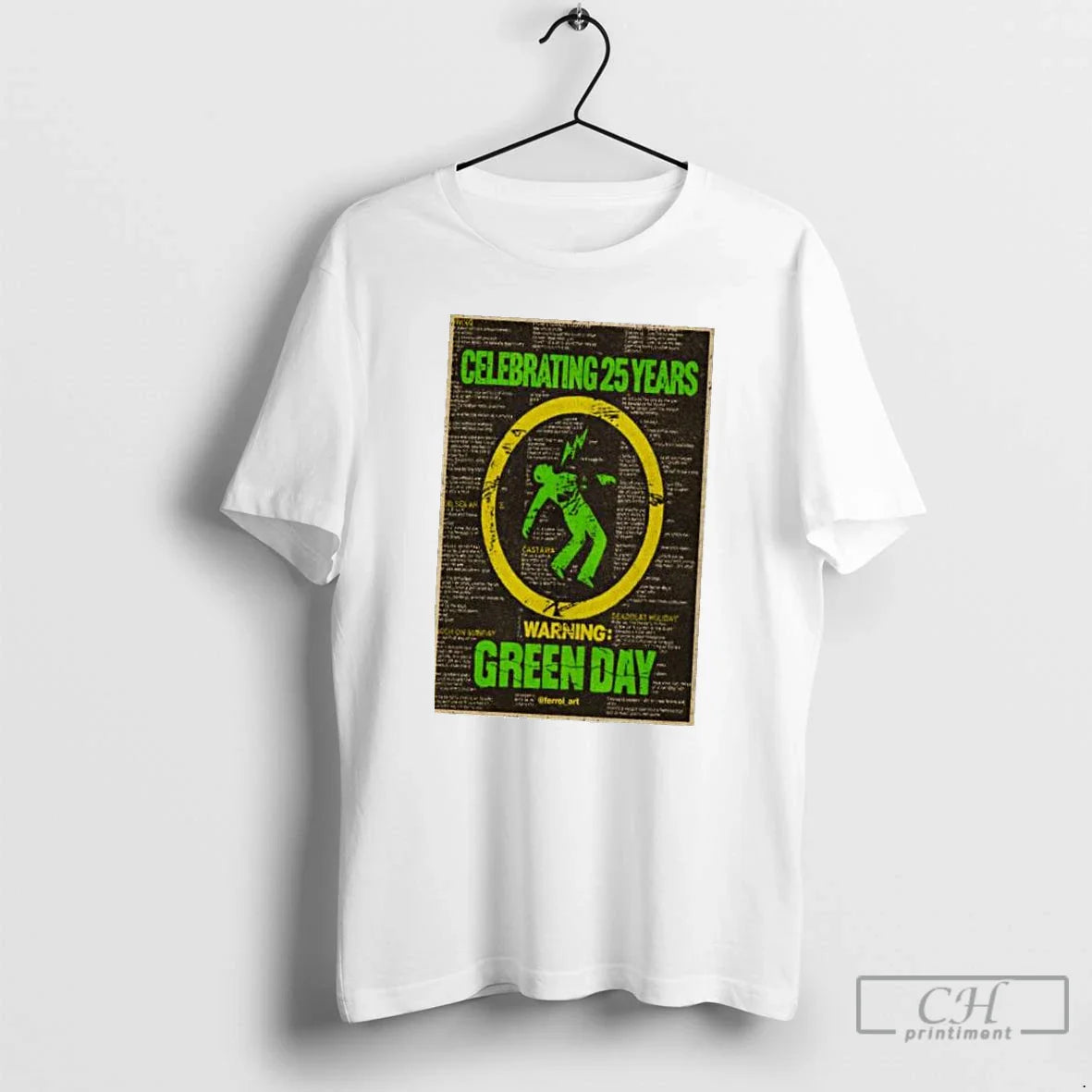 Classic Green Day Warning Celebrating 25 Years T Shirts