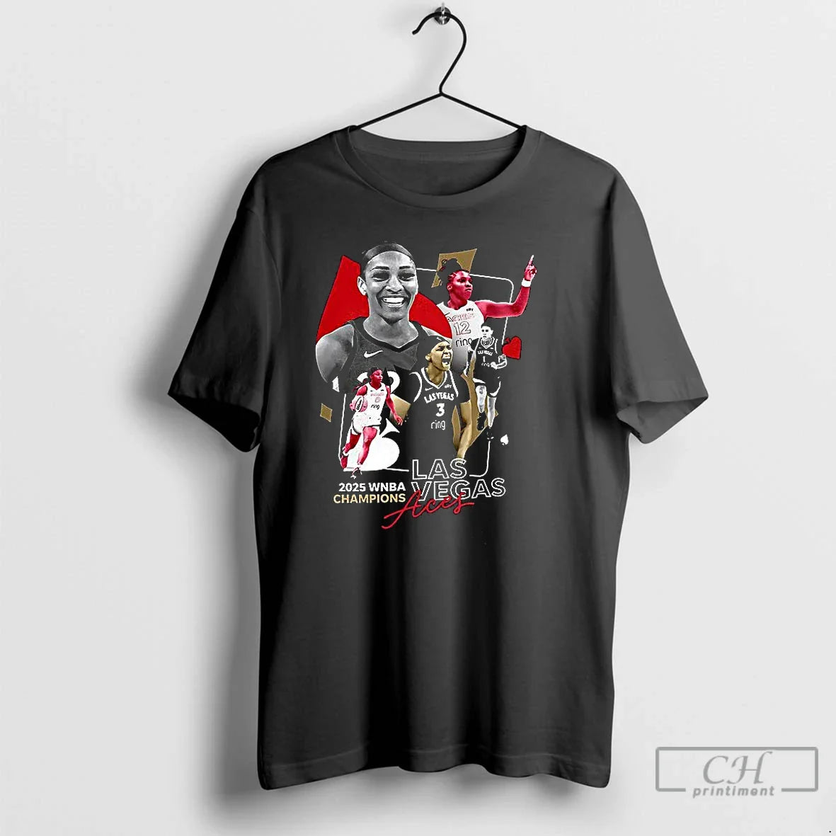Classic Las Vegas Aces Aja Wilson 2025 Wnba Champions Signature T Shirts