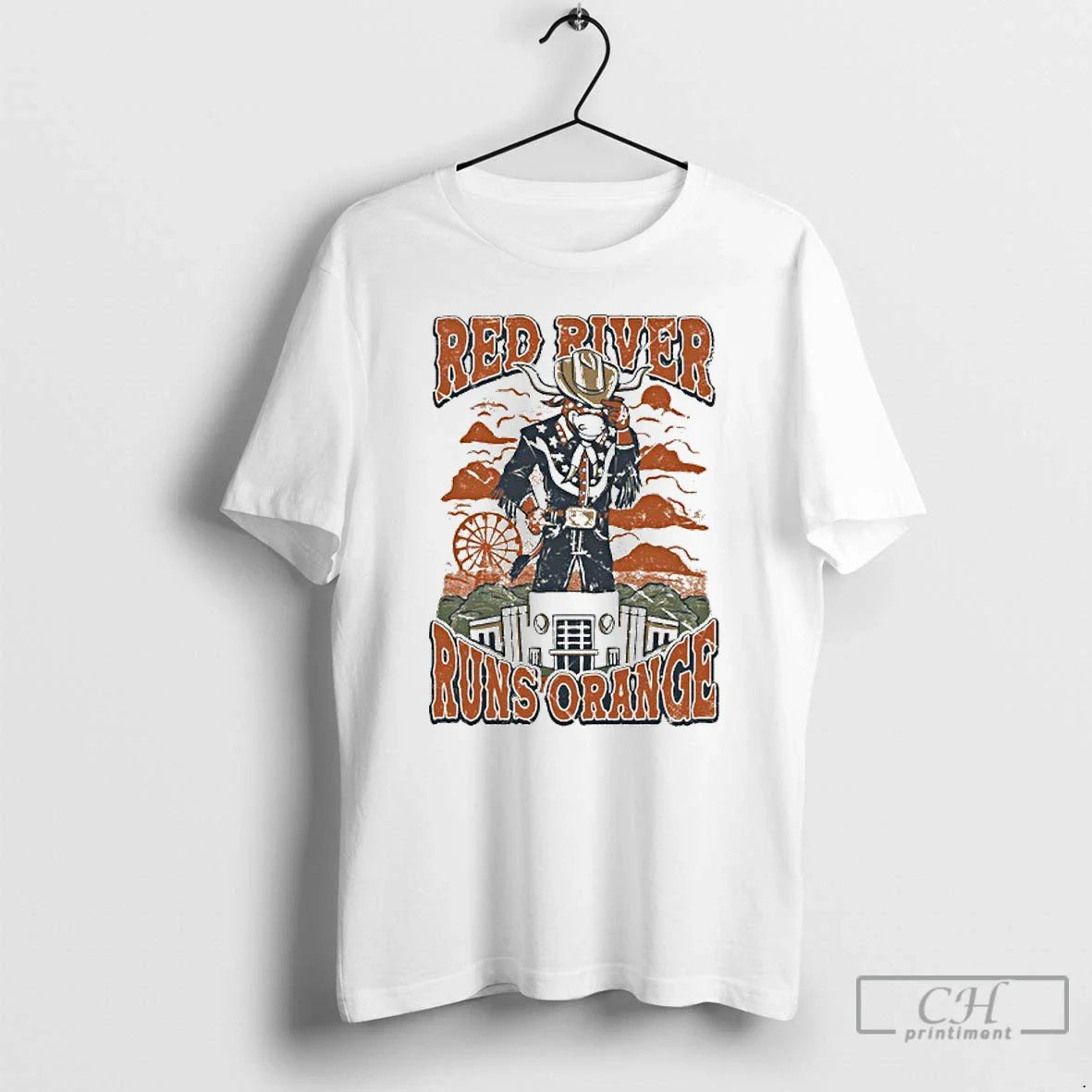 Classic Red River Runs Orange Texas Beat Ou T Shirts