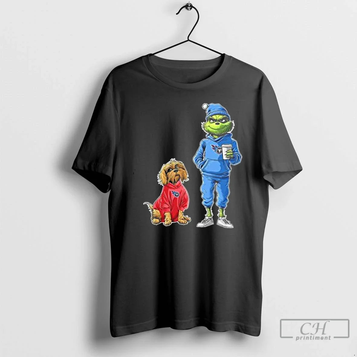 Classic Tennessee Titans Grinch And Dog Christmas Football 2025 T Shirts