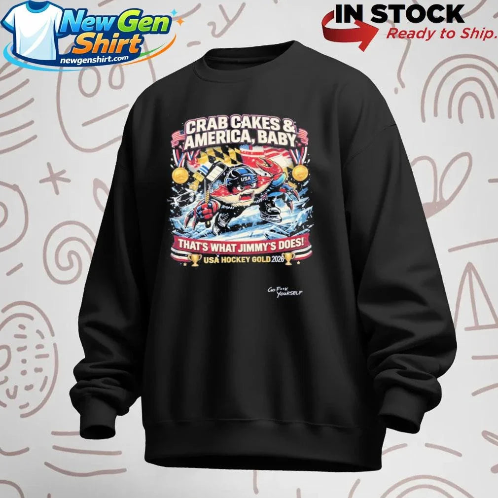 Crab Cakes & America Baby Usa Hockey Gold Shirt