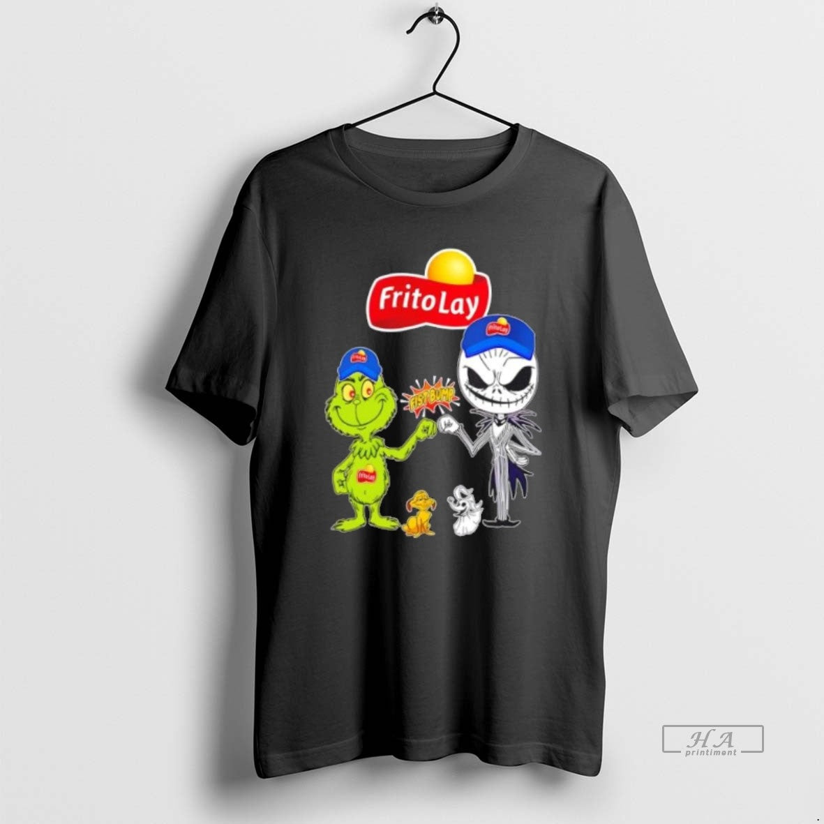 Official Trendy Frito Lay X Grinch And Jack Skellington Fist Bump Uniwilling Friends