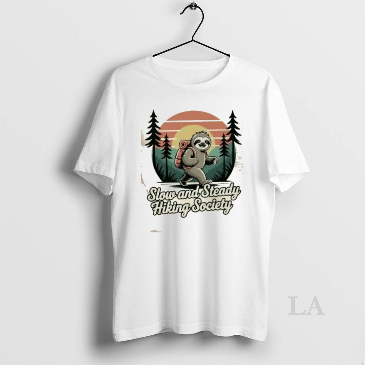 Original Sloth Slow And Steady Hiking Society Vintage