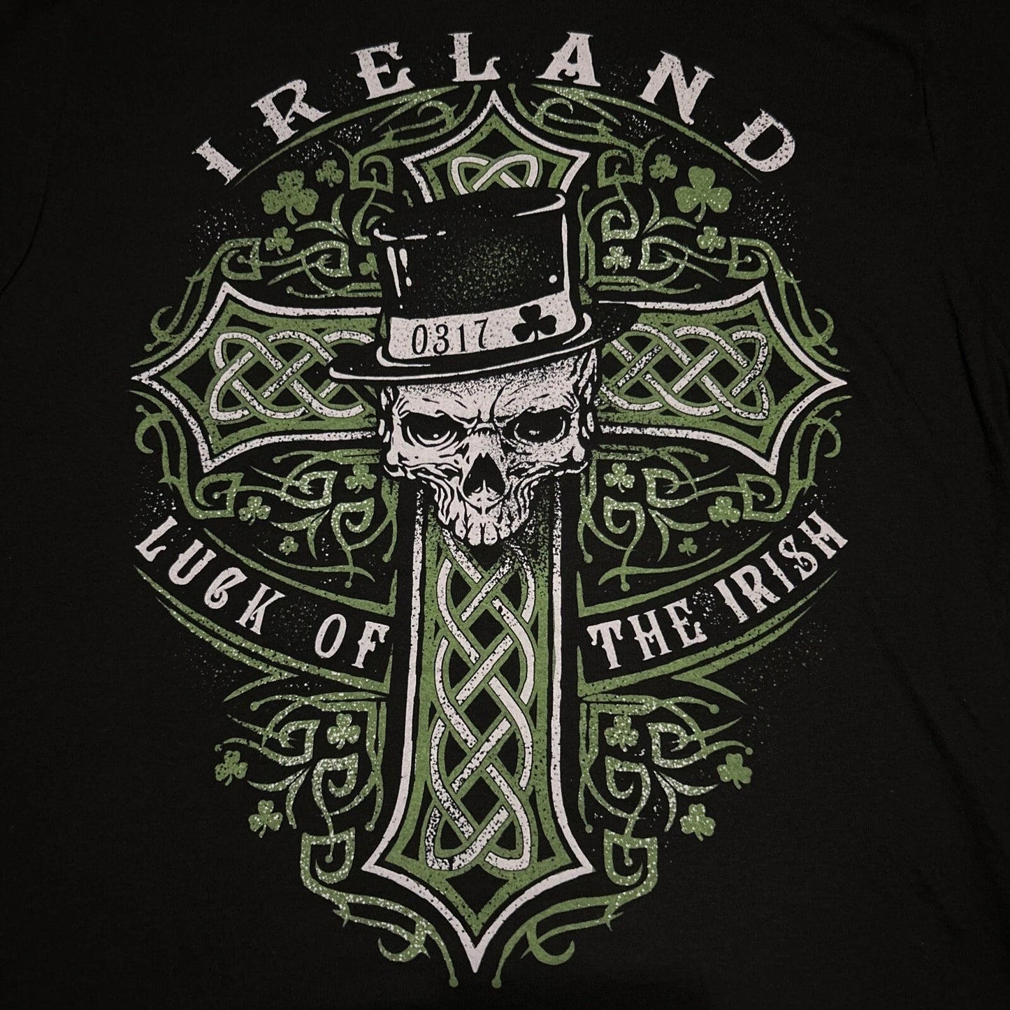 St. Patrick's Day T-Shirt - 100% Cotton Crew Neck Tee with Lucky Shamrock & Irish Dabbing Print, Casual Short Sleeve Knit Fabric, All-Season Comfort, Daily Comfort Wear|Playful Graphic Tee|Shamrock Print Shirt Made in USA