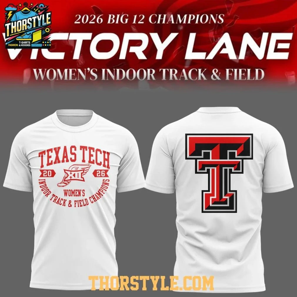 Texas Tech Red Raiders Big12 Indoor Track & Field Champions 2026 White Shirt