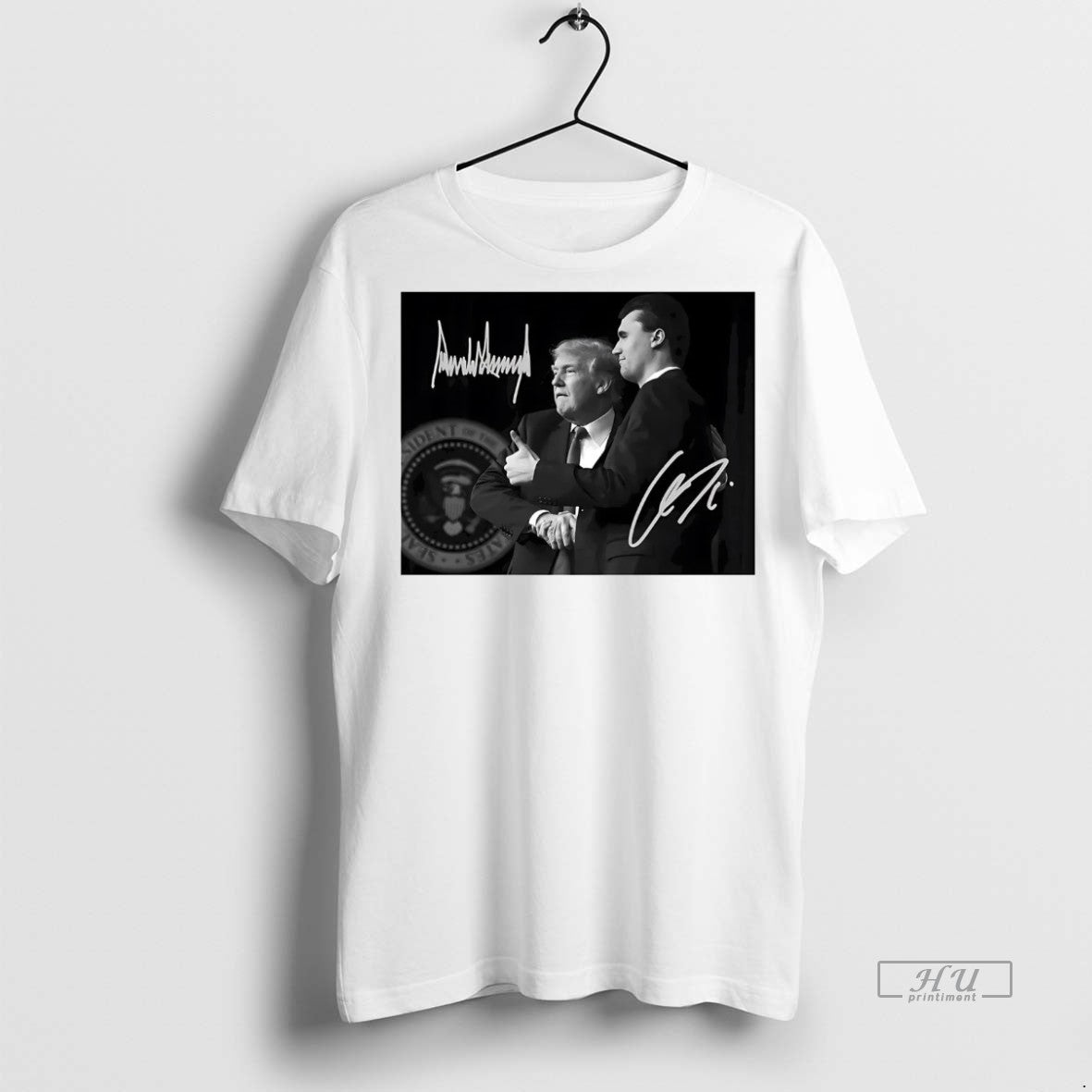 Viral Charlie Kirk And Trump Frame Signatures Tee Shirt Sweater