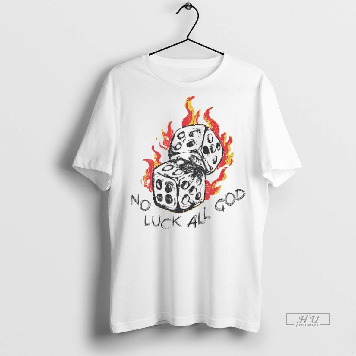 Viral Dice No Luck All God White Tee Shirt Sweater