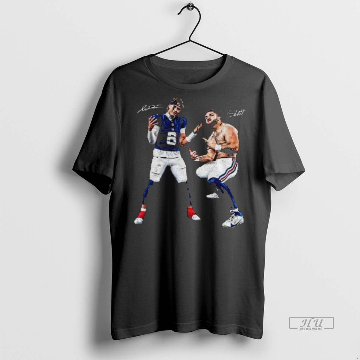 Viral Stream Giants Jaxson Dart Cam Skattebo Celebration Pose Ny Giants Signature Tee Shirt Sweater