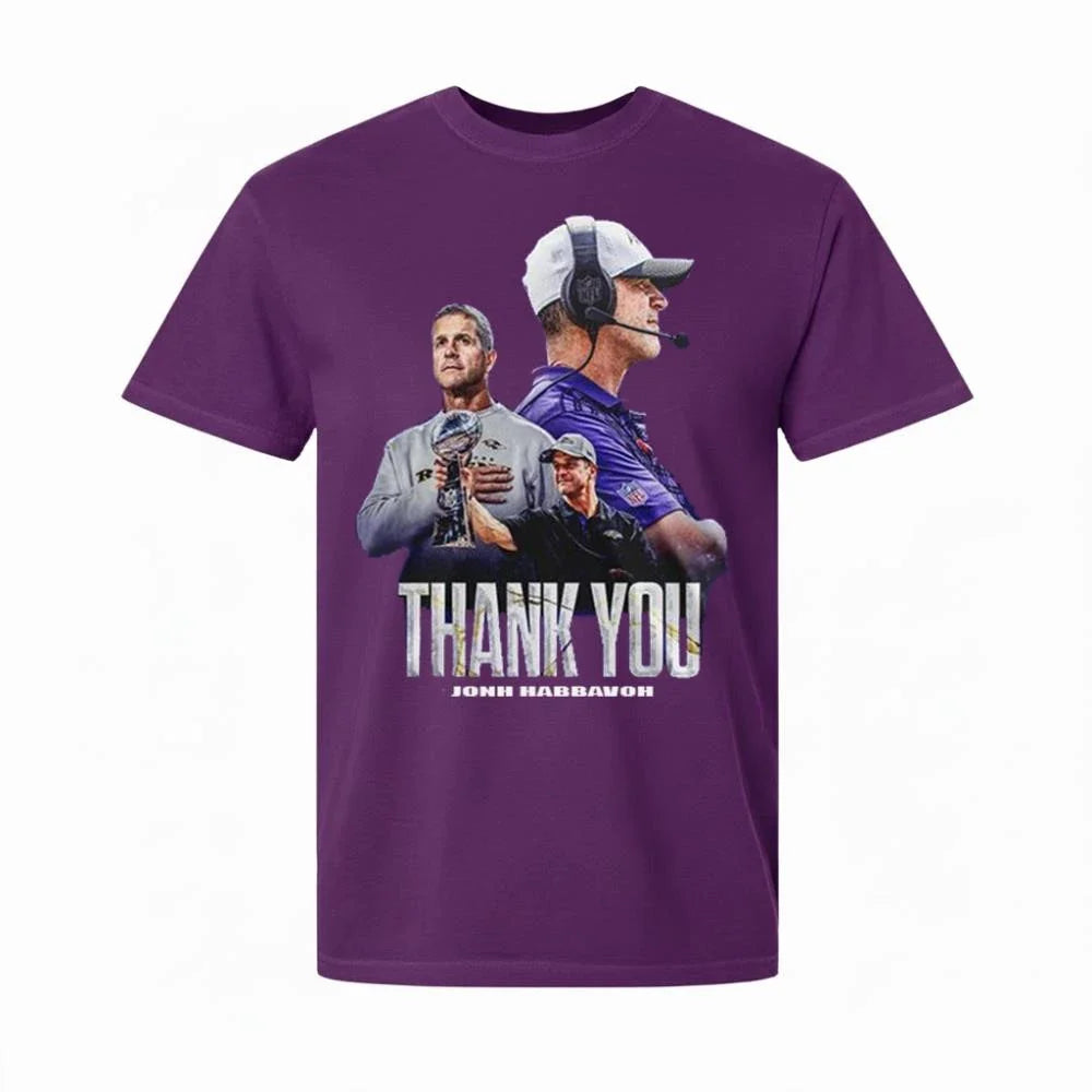 Baltimore Ravens Coach Harbaugh Thank You For Everything 2026 Shirt