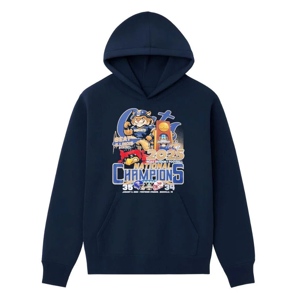 Bobcats Beat Illinois State 35-34 2025 National Champions Mascot Shirt