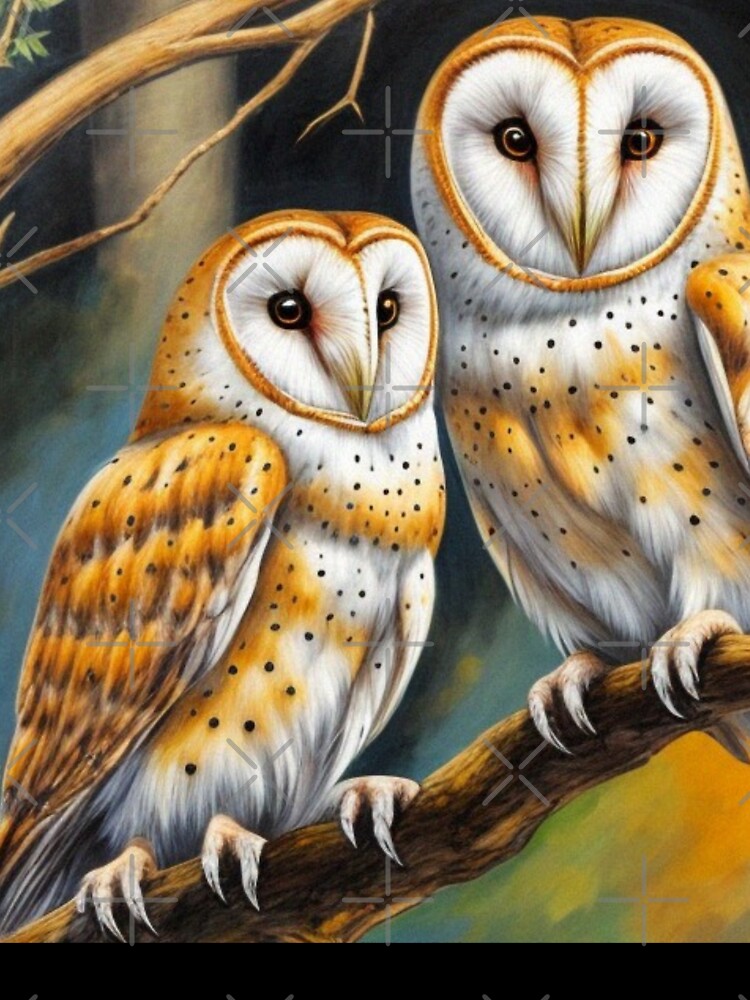 Liquid paint Abstract owl design "-bright and colorful owl ladies by Obinne