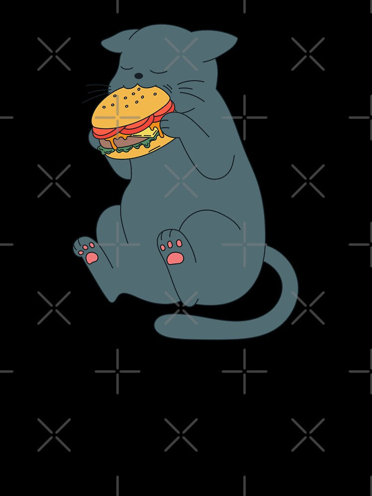 Cat Eating Burger by Pixelish