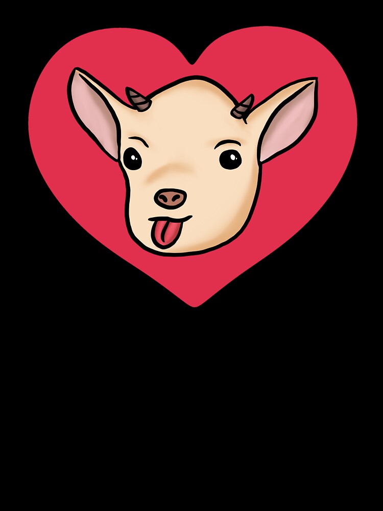 Funny Goat Red Heart by Mochi-Merch
