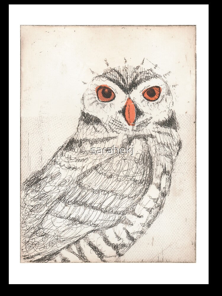 Owl Etching, 1 by sarahekj