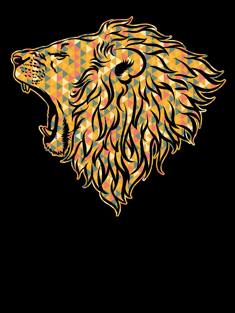 Lion - Lion Geometric by UnknownArtistt