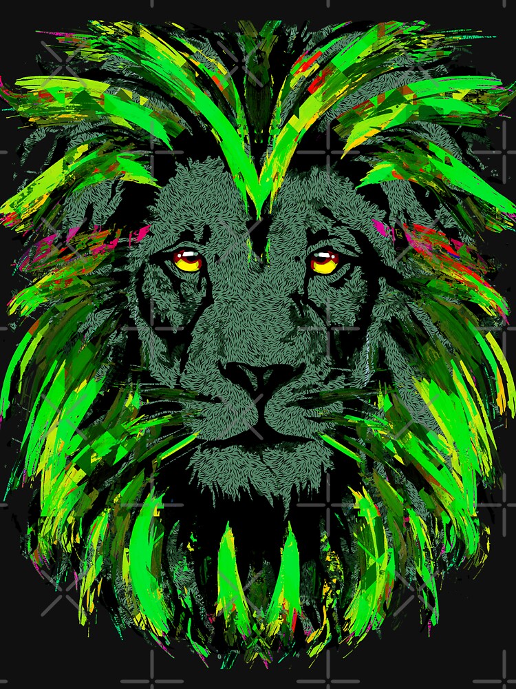 Green Lion Head - Lion Mouse Pad by BigWildKiwi