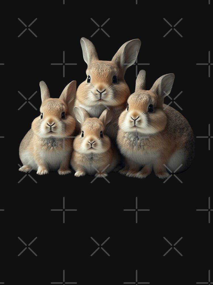 Rabbit family gift, family photo, group picture for rabbit lovers by AnimalArtPhotos