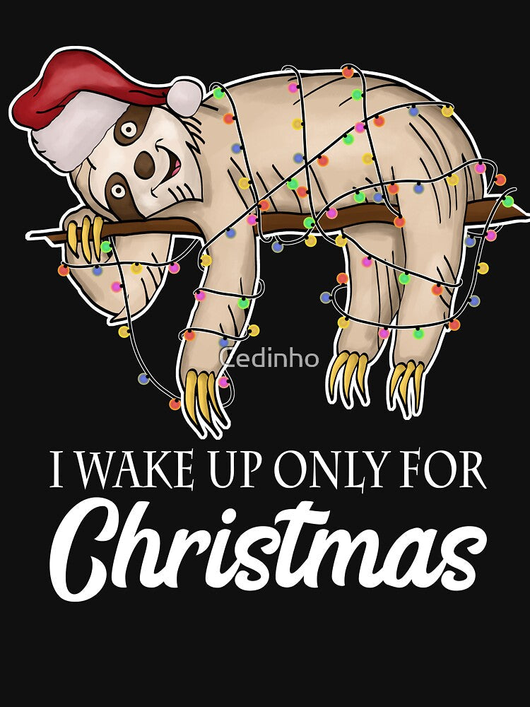 Sloth Wakes Up Only For Xmas | Lazy Funny Santa Sloth Baby by Cedinho