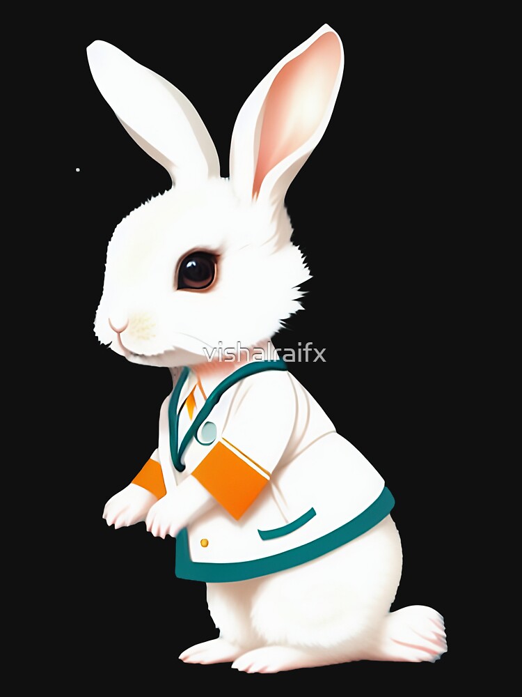 Cute baby doctor rabbit illustration 10 by vishalraifx