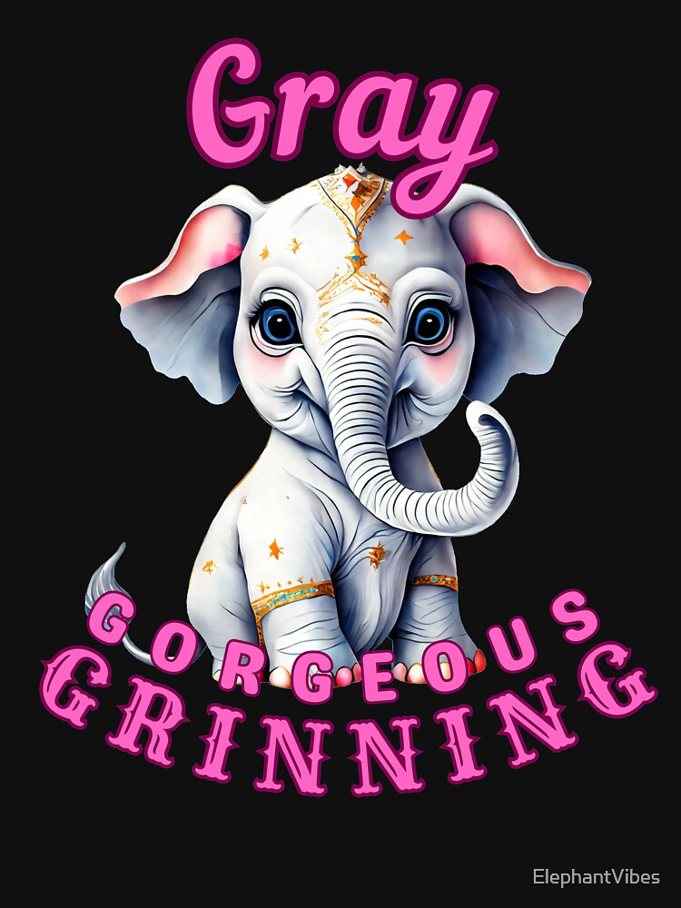 Gray, Gorgeous, Grinning. elephant head by ElephantVibes