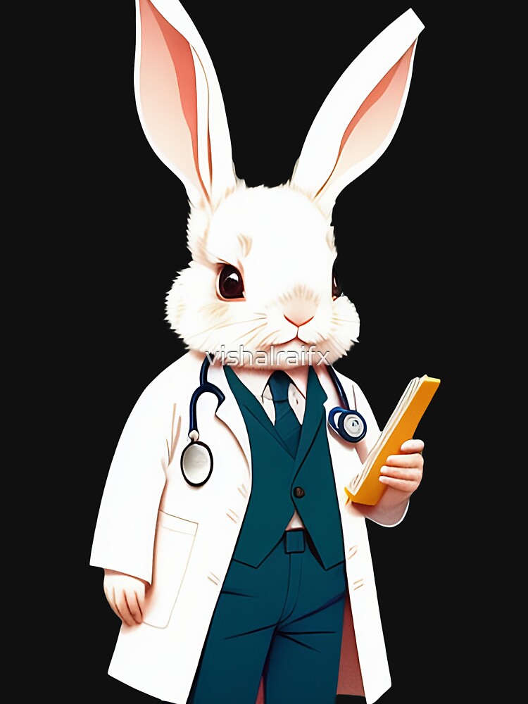 Cute baby doctor rabbit illustration 4 by vishalraifx