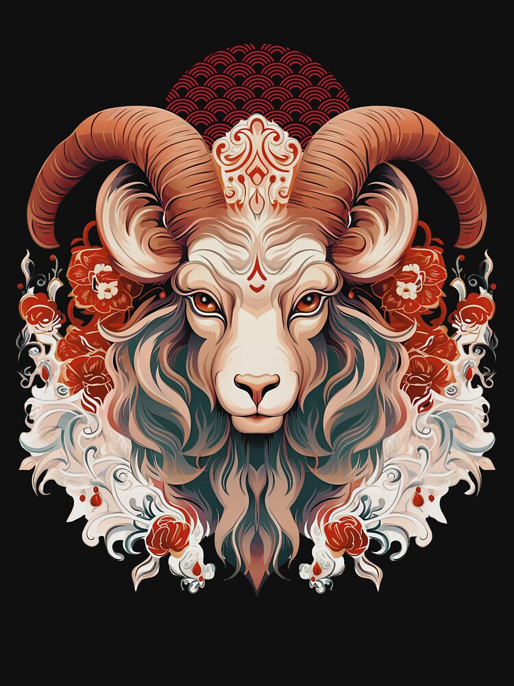 Vintage Goat --black Background by CosmicNook1