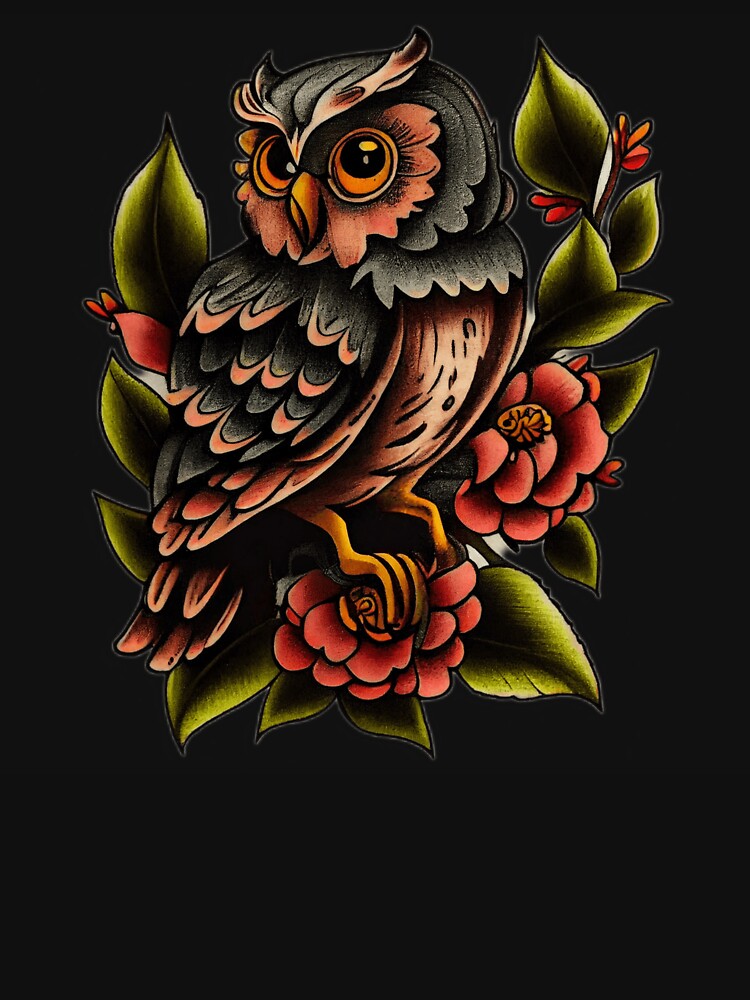 Traditional Owl Tattoo by TourDePassion