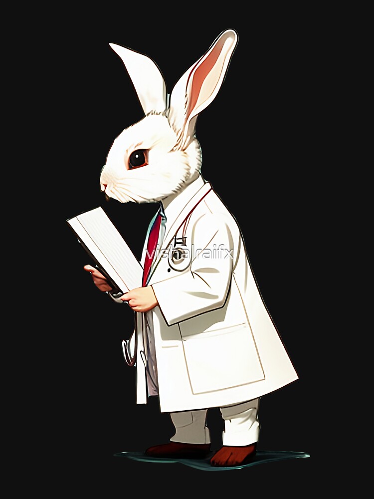 Cute baby doctor rabbit illustration 1 by vishalraifx