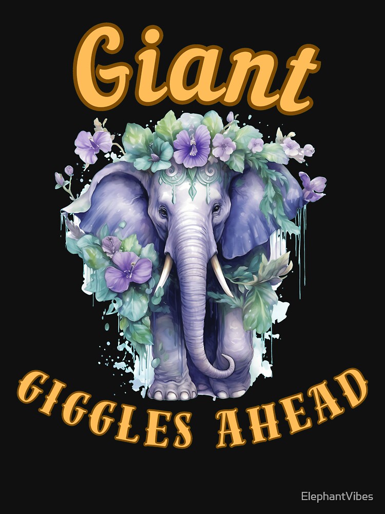 Giant Giggles Ahead. watercolor elephant by ElephantVibes