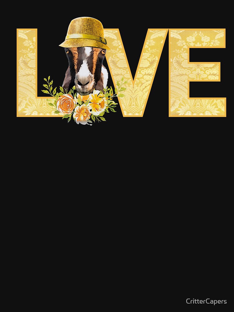La Mancha goat with yellow florals and accents. by CritterCapers