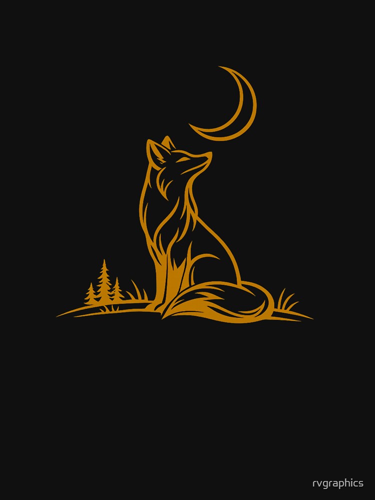 Minimalist Fox Design – Wildlife Nature Sticker & Shirt by rvgraphics