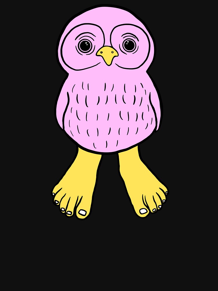 Pink Owl with Human Feet by Mochi-Merch