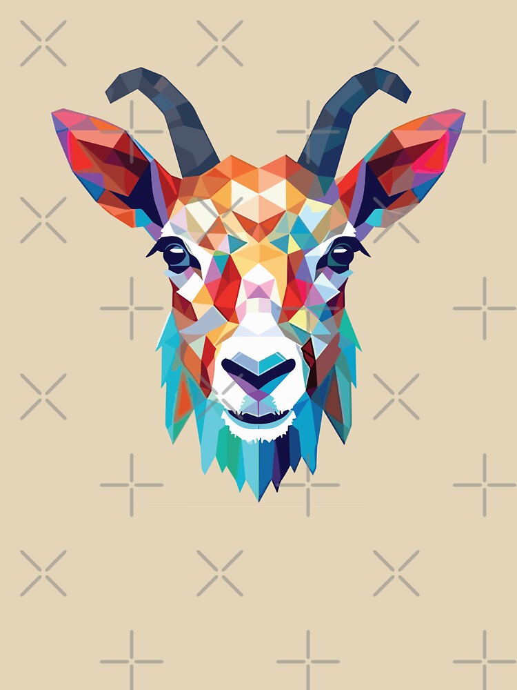 Goat Colorful Watercolor Animal Illustration by TeeHome