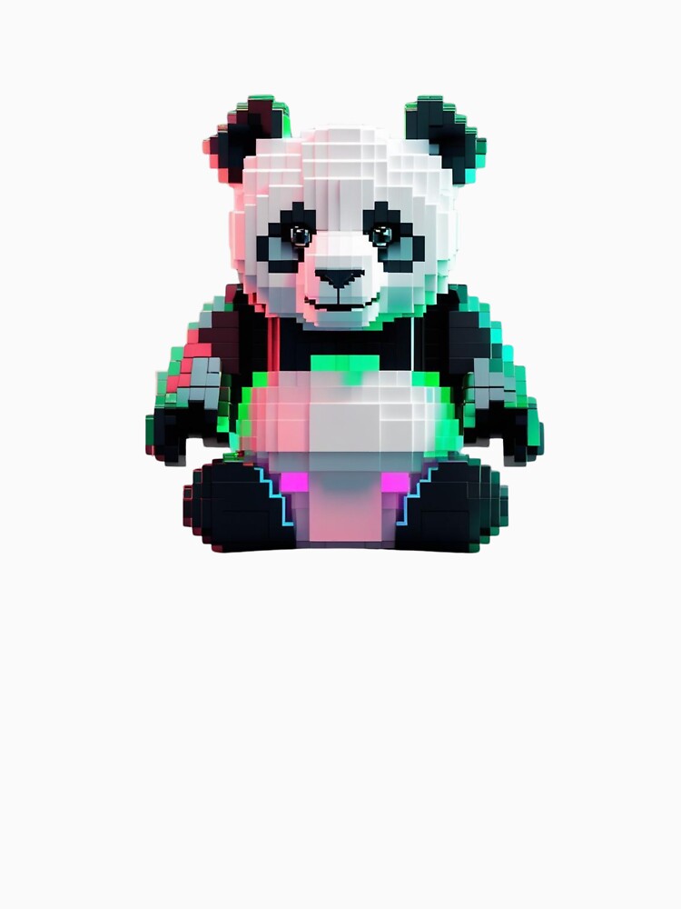 Pixel Art Cyber Panda Toy by WovennDesigns