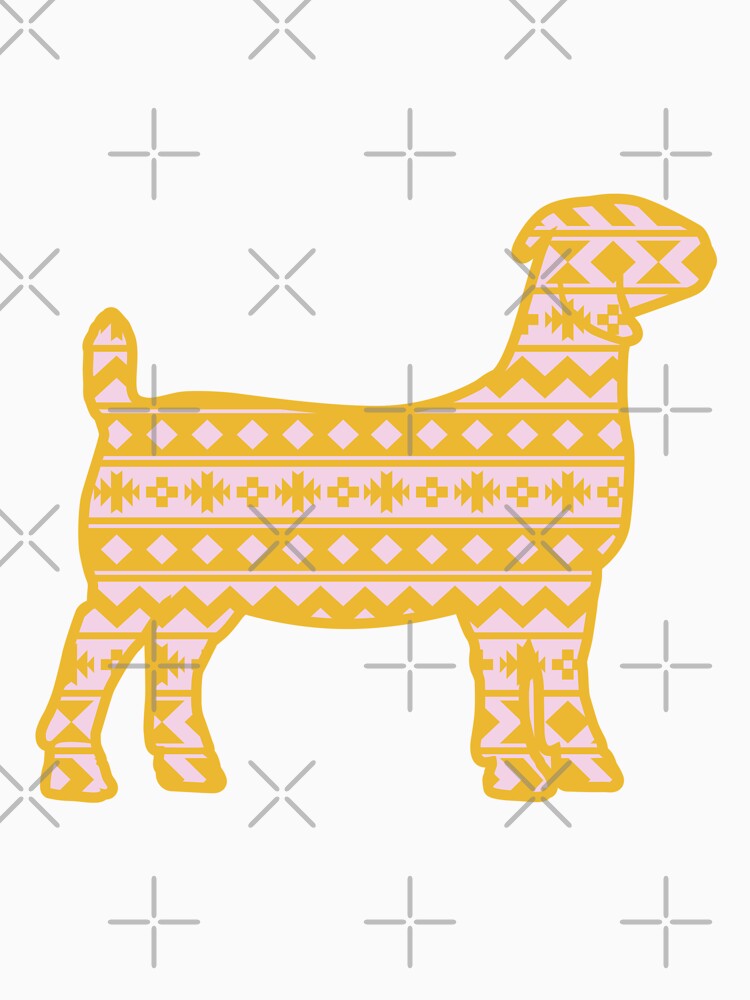 Boer Goat with Gold Aztec Pattern by Sam Morrison