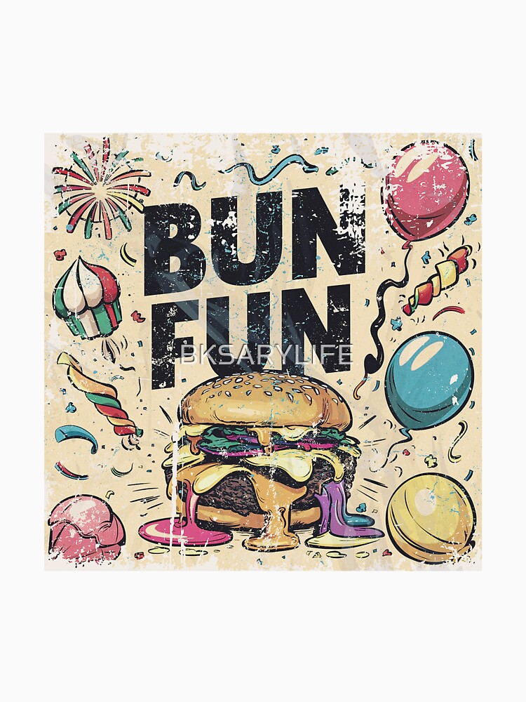 burger day art with text and vintage style by BKSARYLIFE