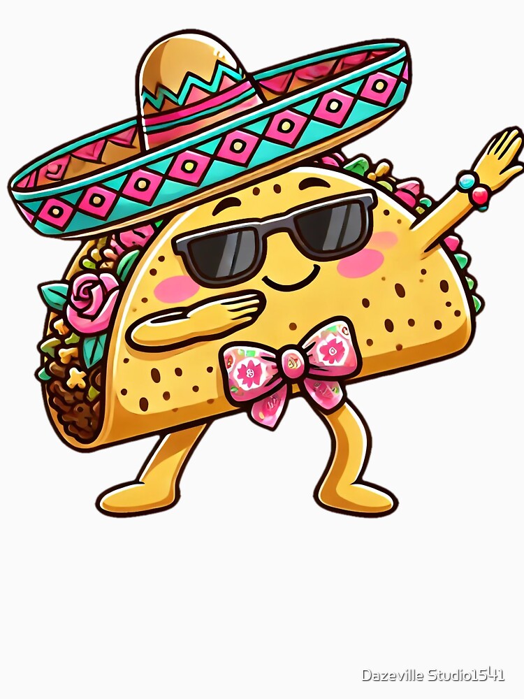 Dabbing Taco with Sombrero in Chicana Style by Dazeville Studio1541
