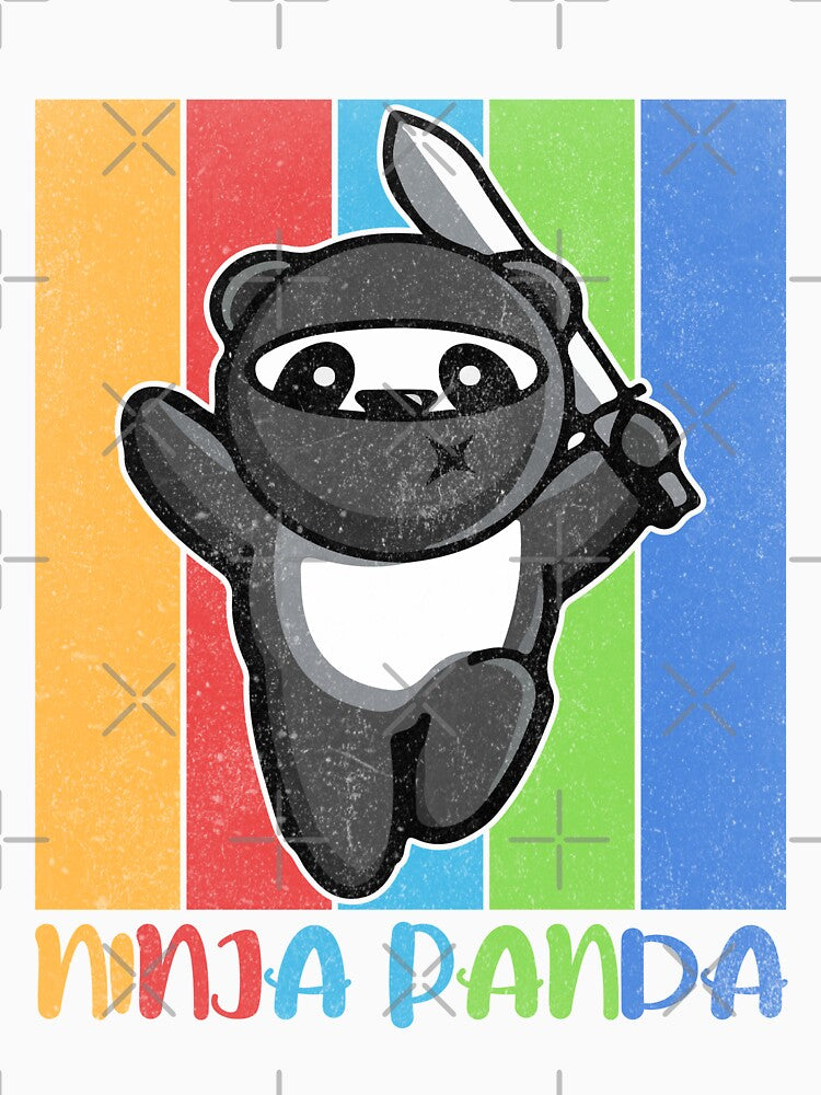 Cute Ninja Panda Design — Funny Cartoon Martial Arts Panda Illustration for Stickers, T-Shirts, Gifts by Krasnovaovaova