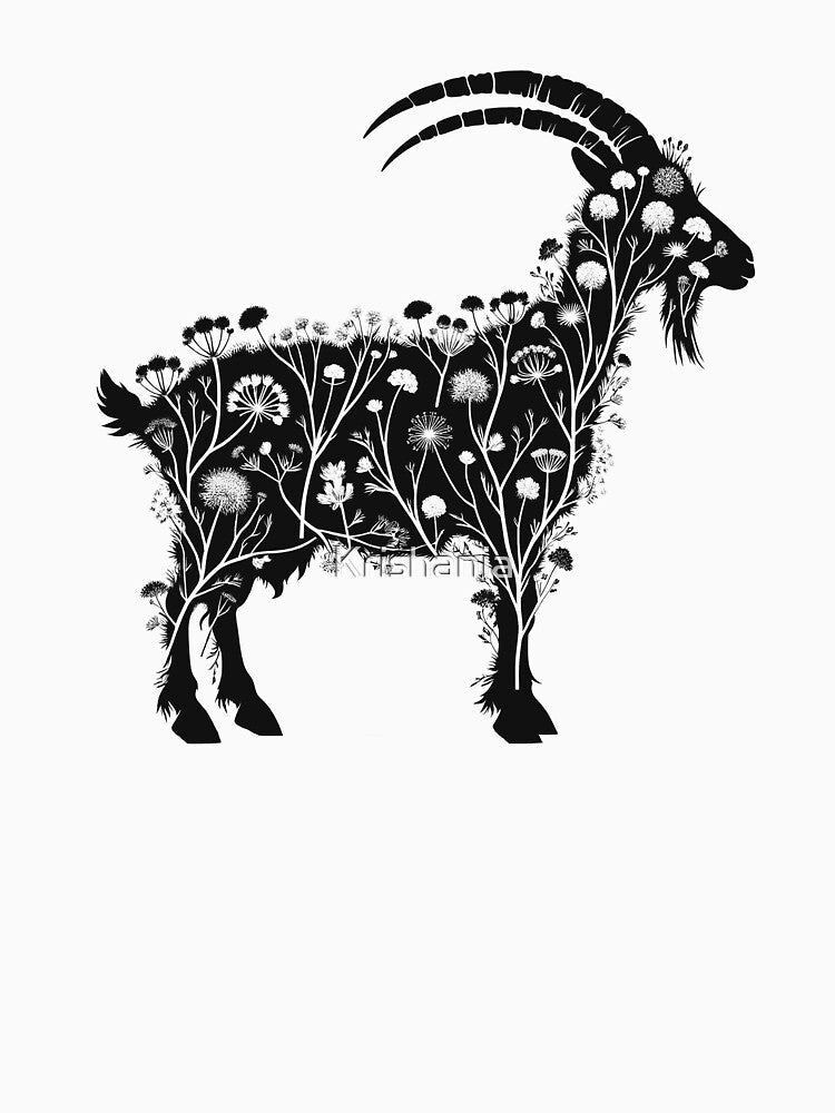 Goat Lover Floral Wildflower Farm Farmer by Kimberley King Art King Art