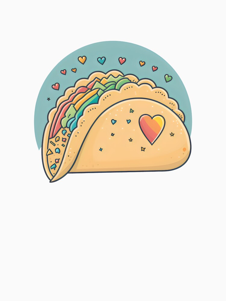 Taco-Lover I Love Tacos Heart Spicy Foodie Mexican Food Cute by farhanhafeez