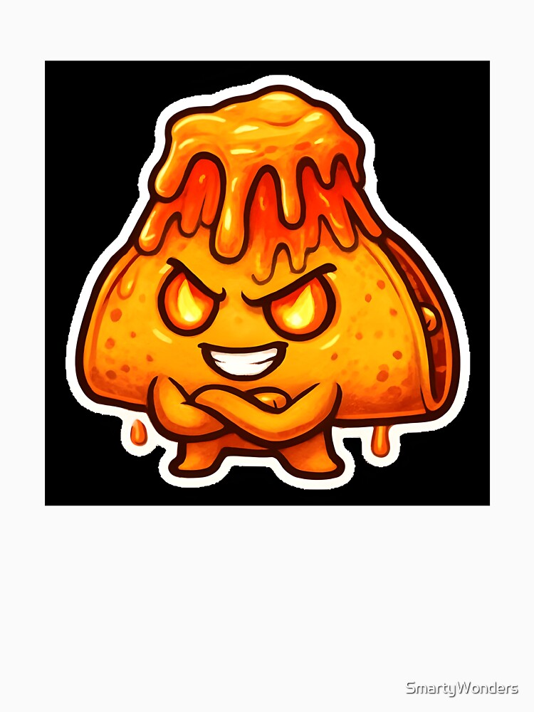 Volcano Taco Boss Kawaii Spicy Food Mascot by SmartyWonders