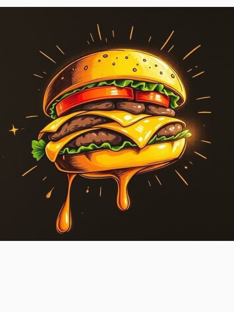 Tasty Burger Cartoon Style Artwork by NivyasArtistry