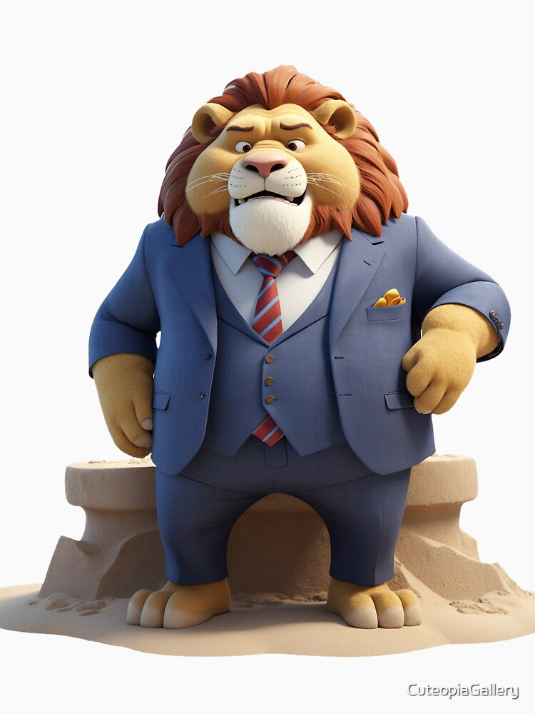 3d Lion Wearing a Suit to the Beach by CuteopiaGallery