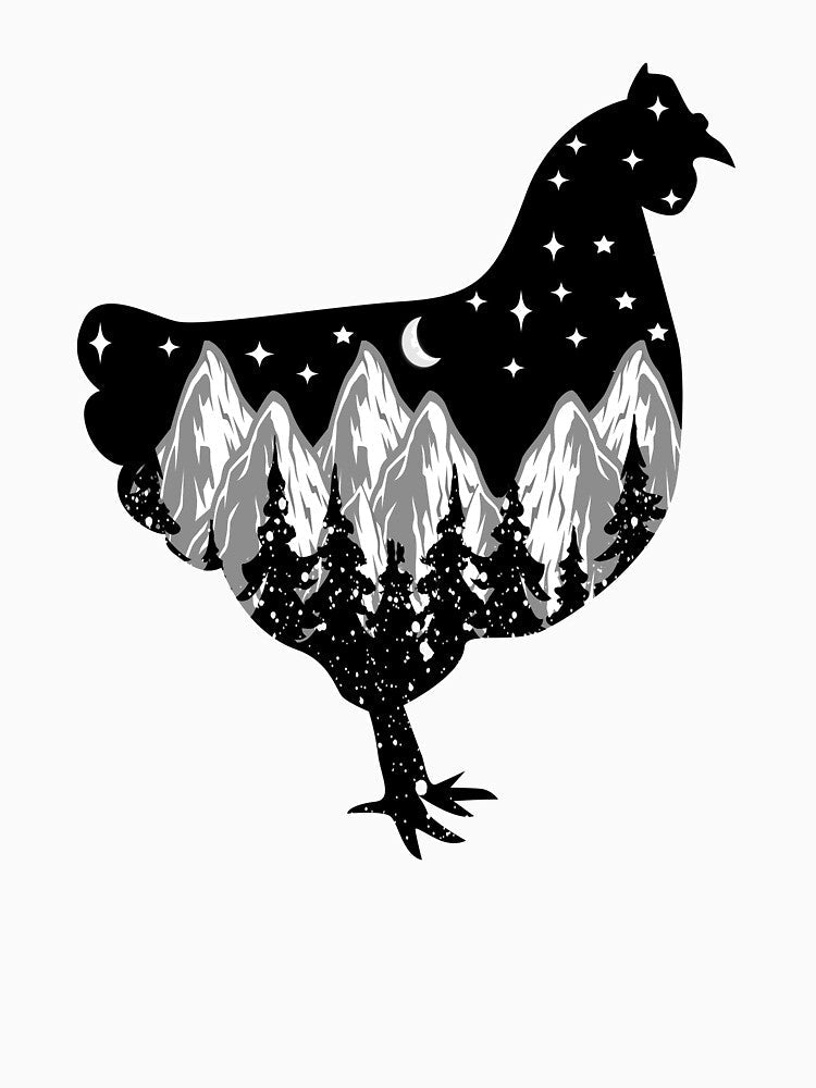 chicken animal lover night mountain christmas gift by alaechamlal
